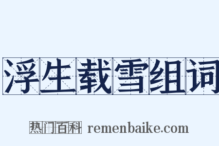 浮生载雪组词是什么意思的图片